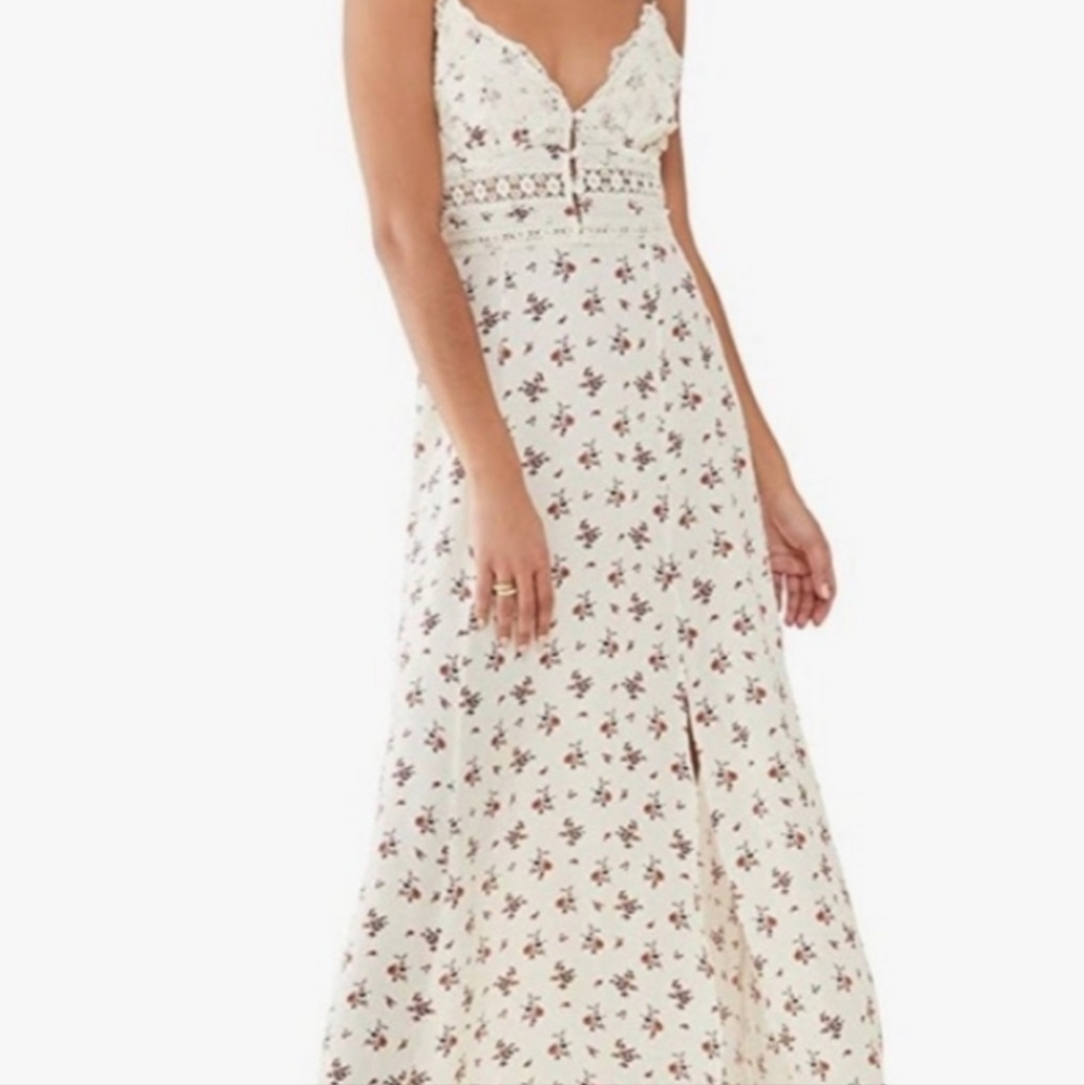 Free People Cream Floral Maxi Dress